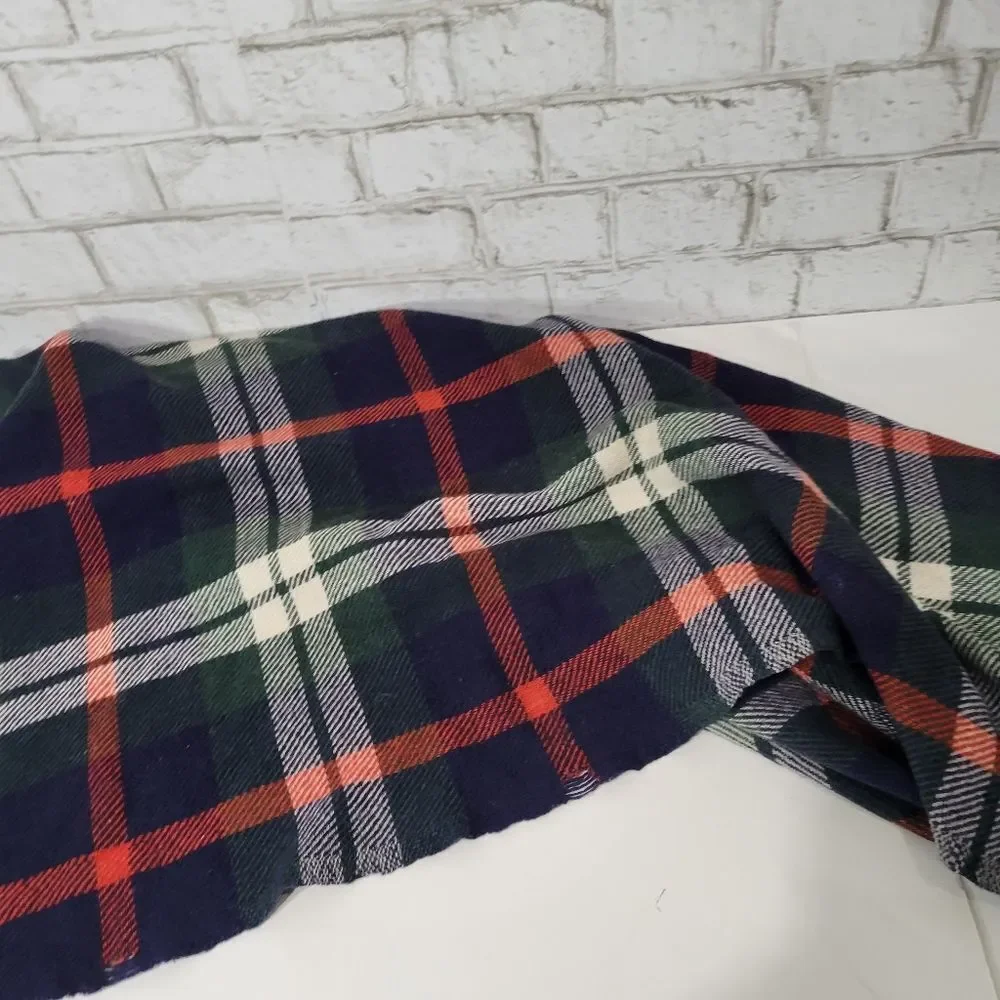 Plaid print large blanket scarf
